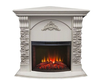 Каминокомплект RealFlame Athena Corner GR STD/EUG/25/25'5 WT с очагом Evrika 25,5 LED
