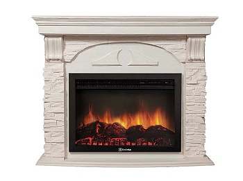Каминокомплект Electrolux Torre 26/30S с очагом EFP/P-2620RLS камень белый, шпон белёный дуб