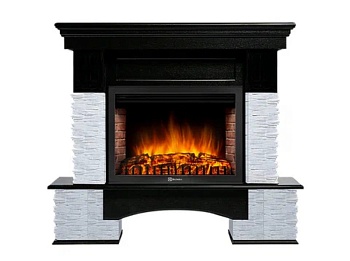 Каминокомплект Electrolux Pietra Nuovo 30 с очагом EFP/P-3020LS камень сланец белый, шпон темный дуб