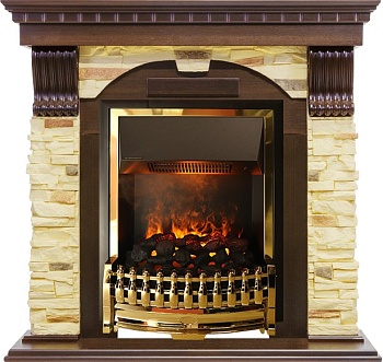 Каминокомплект Dimplex Dublin угловой - Темный дуб / Сланец с очагом Atherton