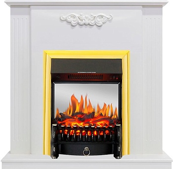 Каминокомплект Royal Flame  Lumsden - Белый дуб с очагом Fobos FX M Brass