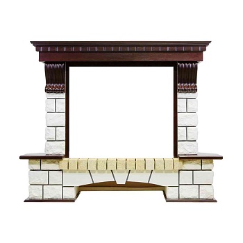 Портал Dimplex Pierre Luxe угловой - Темный дуб / Белый (Ширина 1320мм)