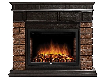 Каминокомплект Electrolux Bricks Wood 25 с очагом EFP/P-2720RLS камень темный, шпон венге