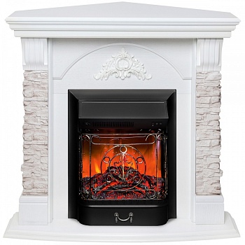 Электрокамин RealFlame  Athena Corner GR с очагом Majestic Lux Black