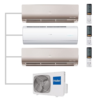 Мульти сплит-система настенная Haier AS35S2SJ2FA-W / AS25S2SF2FA-G / AS25S2SF2FA-G / 3U70S2SR5FA Inverter