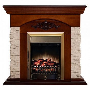 Электрокамин RealFlame  Neapolis NT с очагом Fobos Lux Brass