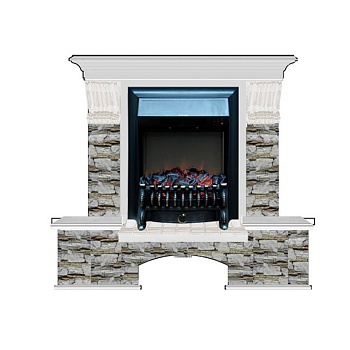 Каминокомплект Glenrich Бостон К Алтай (Fobos) белый
