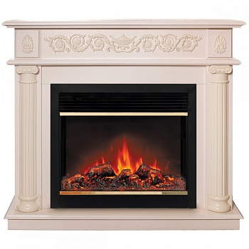 Электрокамин RealFlame Attica WT с очагом Moonblaze Deluxe Brass