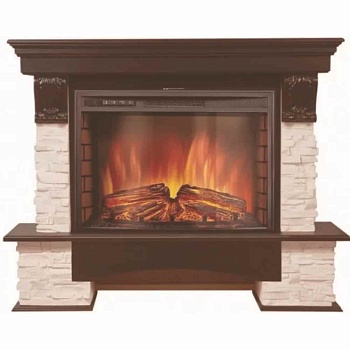 Каминокомплект Electrolux Pietra 26 Sphere с очагом EFP/P-2620RLS камень белый, шпон венге