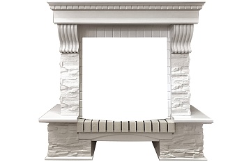 Портал Royal Flame  Pierre Luxe Белый / Сланец белый