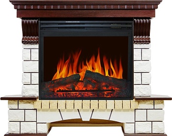 Каминокомплект Royal Flame  Pierre - Темный дуб / Белый (Высота 1045мм) с очагом Jupiter FX New