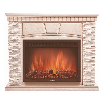 Каминокомплект Electrolux Porto 25 с очагом EFP/P-2720RLS камень белый, шпон беленый дуб