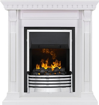 Каминокомплект Dimplex Orlean - Белый дуб с очагом Flagstaff