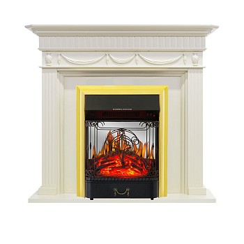 Каминокомплект Royal Flame  Corfu - Слоновая кость с очагом Majestic FX M Brass