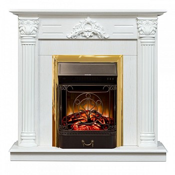 Электрокамин RealFlame  Stefania WT-F614 с очагом Majestic Lux Brass