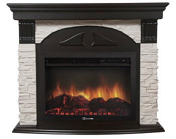 Каминокомплект Electrolux Pietra 26/30S с очагом EFP/P-2620RLS камень белый, шпон венге