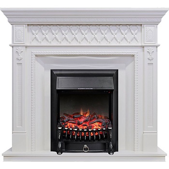 Каминокомплект Royal Flame  Alexandria - Белый дуб с очагом Fobos FX Black