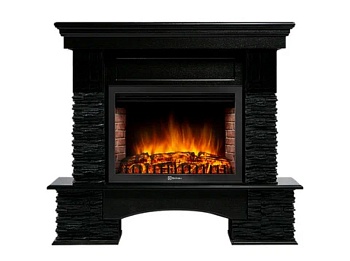 Каминокомплект Electrolux Pietra Nuovo 30 с очагом EFP/P-3020LS камень сланец чёрный, шпон венге