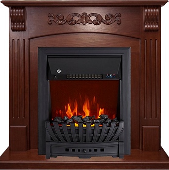 Каминокомплект Royal Flame  Sorrento угловой - Орех с очагом Aspen Black