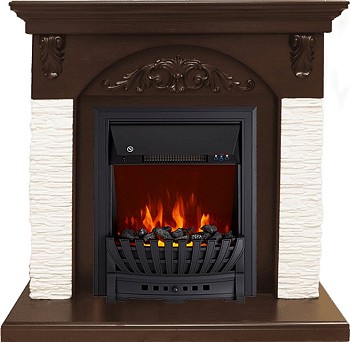 Каминокомплект Royal Flame  Bern Сланец мелкий белый / Темный дуб с очагом Aspen Black