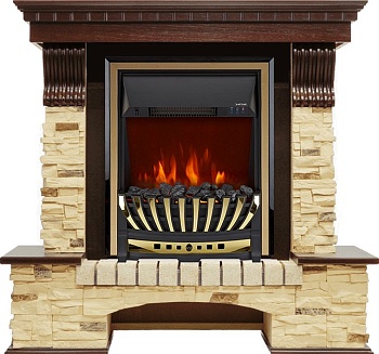 Каминокомплект Dimplex Pierre Luxe - Темный дуб / Сланец с очагом Aspen Gold