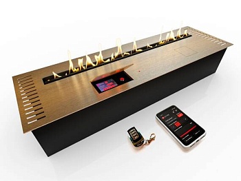 Автоматический биокамин ZeFire М 1000 латунный с ДУ