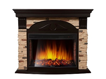 Каминокомплект Electrolux Torre 30S с очагом EFP/P-3320RLS камень сланец натуральный, шпон темный дуб