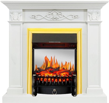 Каминокомплект Royal Flame  Verona - Белый дуб с очагом Fobos FX M Brass