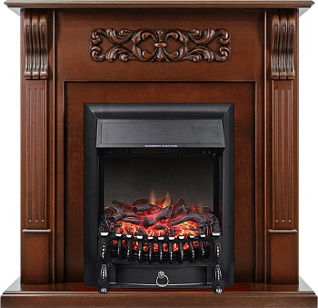 Каминокомплект Royal Flame  Venice - Махагон коричневый антик с очагом Fobos FX Black