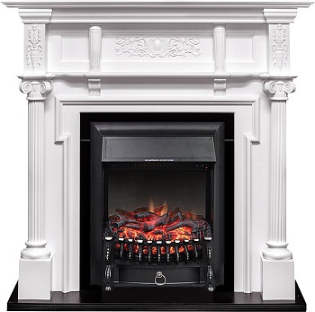 Каминокомплект Royal Flame  Oxford - Белый с очагом Fobos FX Black
