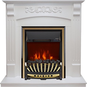 Каминокомплект Royal Flame  Sorrento угловой - Белый дуб с очагом Aspen Gold