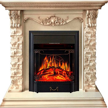 Каминокомплект Royal Flame  Adriana - Cлоновая кость с очагом Majestic FX Black