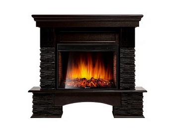 Каминокомплект Electrolux Pietra Nuovo 25 с очагом EFP/P-2520LS камень сланец чёрный, шпон венге