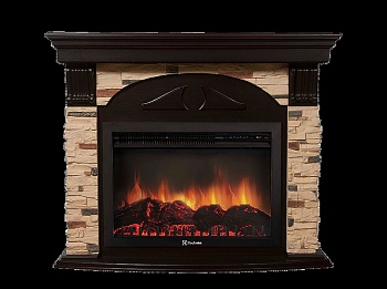 Портал Firelight Torre 30S камень сланец натуральный, шпон темный дуб