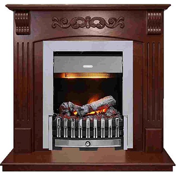 Каминокомплект Dimplex Sorrento угловой - Орех с очагом Danville Chrome FB2