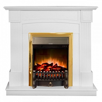 Электрокамин RealFlame  Andrea WT с очагом Fobos Lux Brass