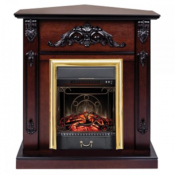 Электрокамин RealFlame  Anita Corner AO с очагом Majestic Lux Brass