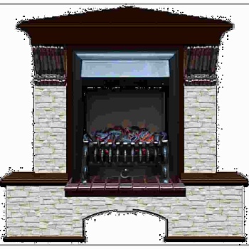 Каминокомплект Glenrich Бостон К угловой (Fobos black) дуб