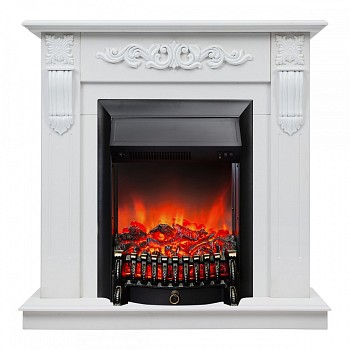Электрокамин RealFlame  Dominica WT с очагом Fobos Lux Black