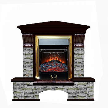 Каминокомплект Glenrich Бостон К угловой (Fobos brass) венге