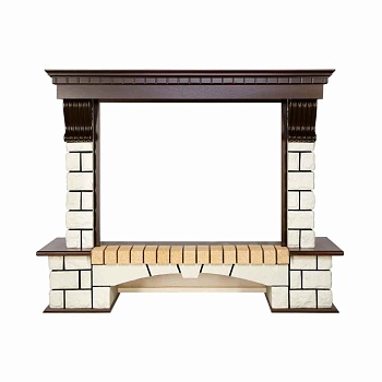 Портал Royal Flame  Pierre Luxe - Темный дуб / Белый (Высота 1095мм)