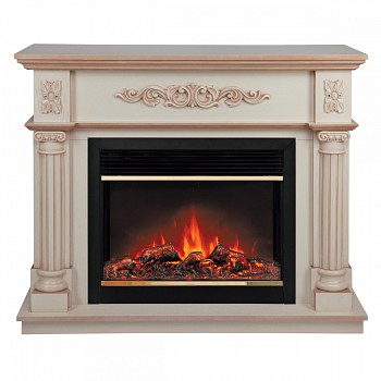 Электрокамин RealFlame  Silvia 26 WT-619B с очагом Moonblaze Deluxe Brass