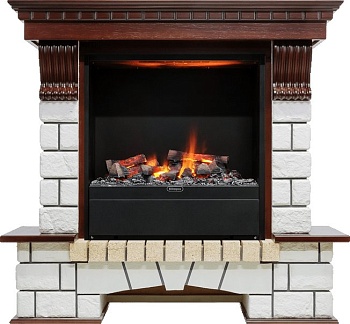 Каминокомплект Dimplex Pierre Luxe - Темный дуб / Белый (Высота 1040мм) с очагом Albany
