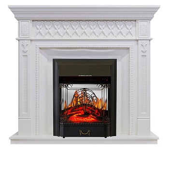 Каминокомплект Royal Flame  Alexandria - Белый дуб с очагом Majestic FX M Black