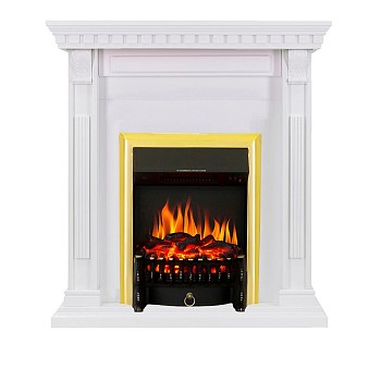 Каминокомплект Royal Flame  Orlean - Белый с очагом Fobos FX Brass