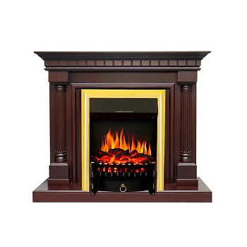 Каминокомплект Royal Flame  Dallas - Темный дуб с очагом Fobos FX Brass