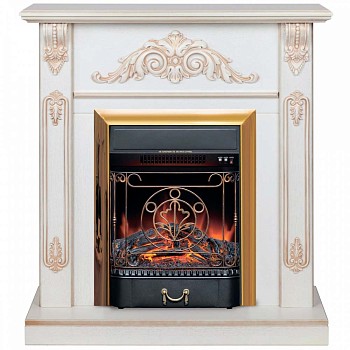 Электрокамин RealFlame Anita WT с очагом Majestic Lux Brass