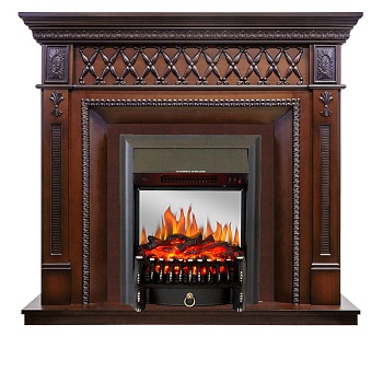 Каминокомплект Royal Flame  Alexandria - махагон коричневый антик с очагом Fobos FX M Black