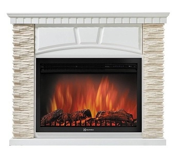 Каминокомплект Electrolux Porto 30 с очагом EFP/P-3020LS камень белый, шпон беленый дуб
