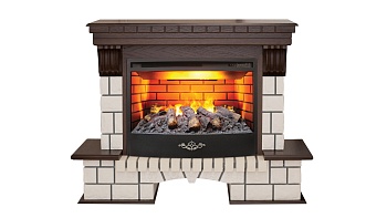 Электрокамин RealFlame  Stone 25,5 AO с очагом FireStar 25,5 3D